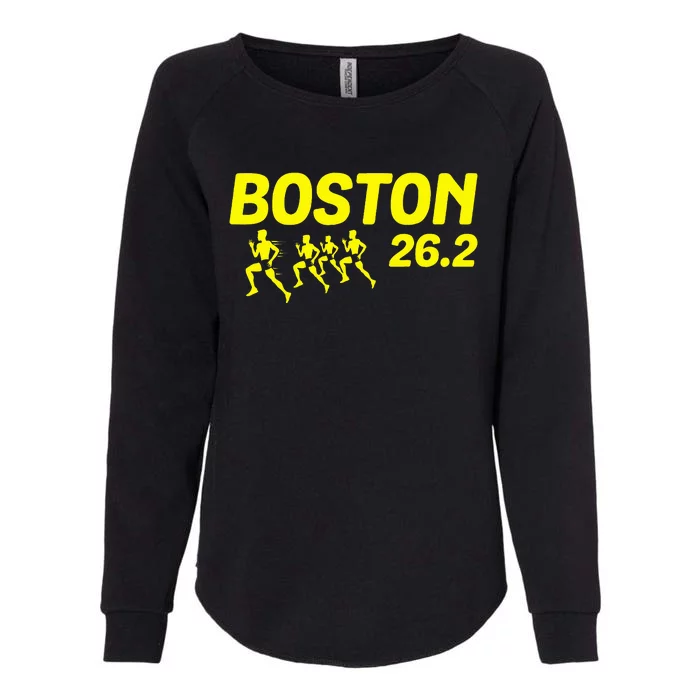 Boston 26.2 Miles 2024 Running Marathon Friend Support Womens California Wash Sweatshirt