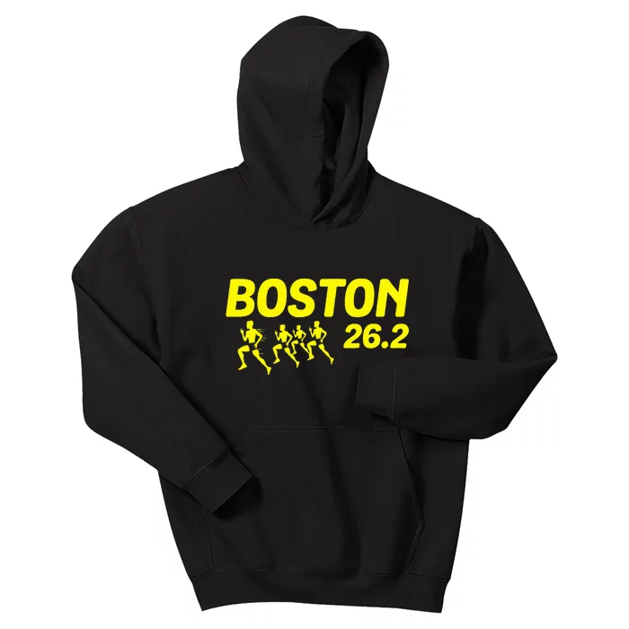 Boston 26.2 Miles 2024 Running Marathon Friend Support Kids Hoodie