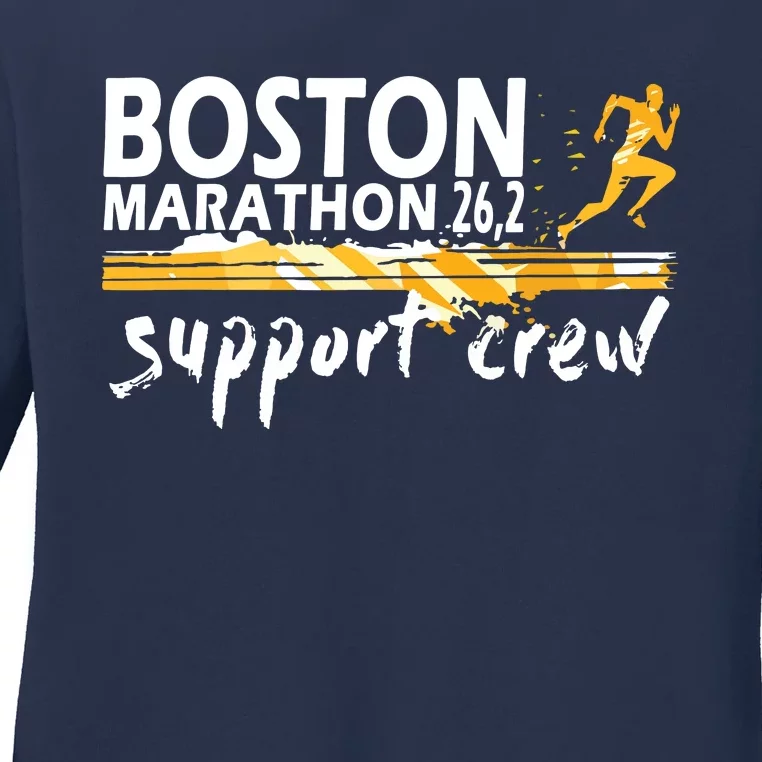 Boston 262 Marathon Support Crew For Men Women Ladies Long Sleeve Shirt