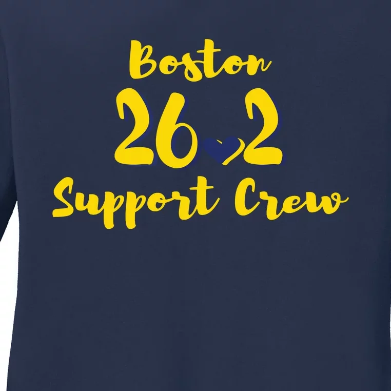 Boston 262 Marathon Support Crew Ladies Long Sleeve Shirt