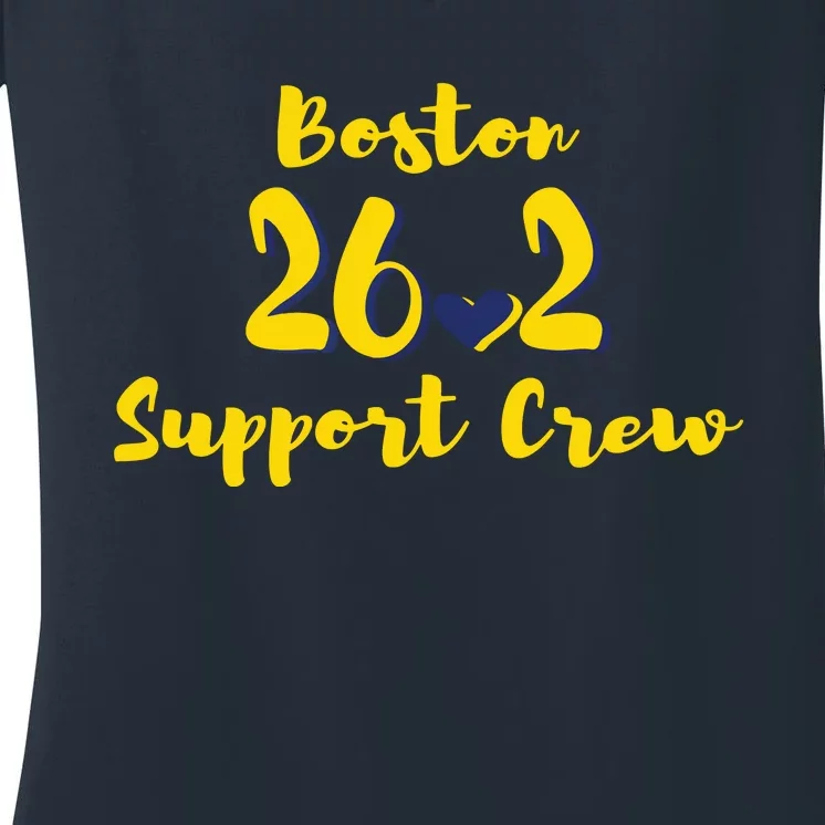 Boston 262 Marathon Support Crew Women's V-Neck T-Shirt