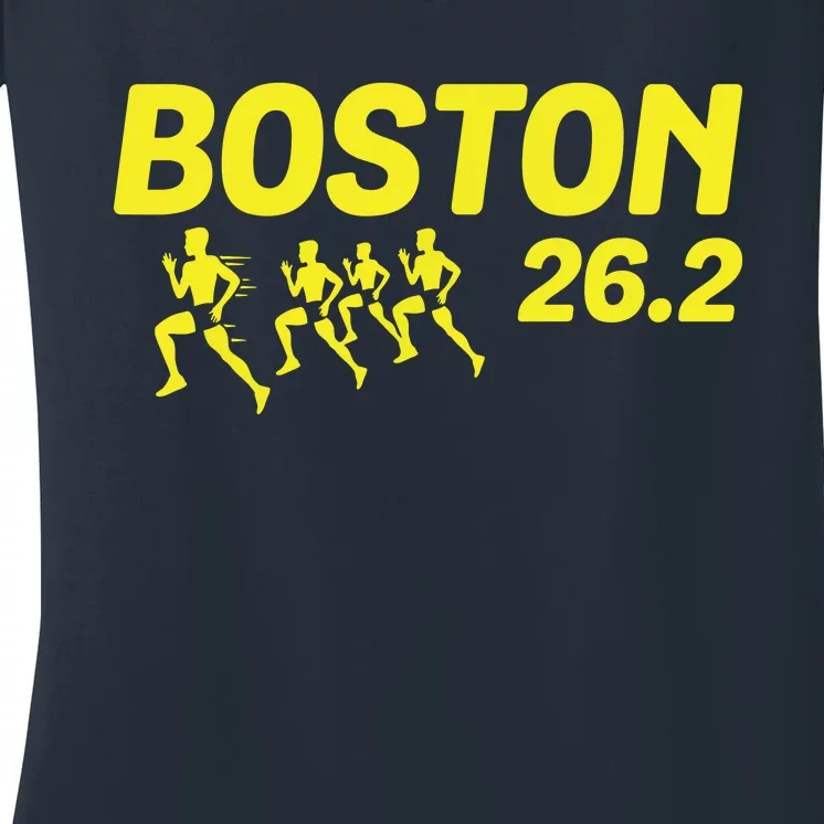 Boston 262 Miles Running Marathon Friend Support Gift Women's V-Neck T-Shirt