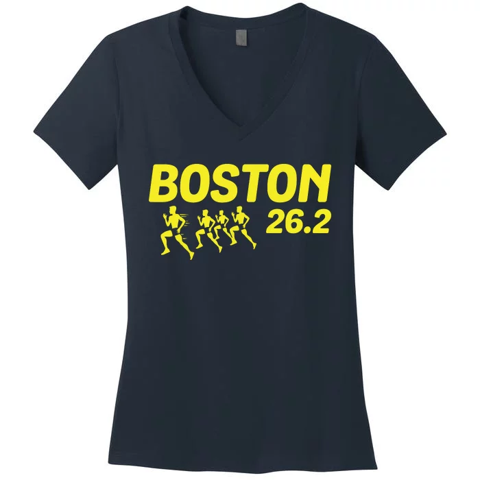 Boston 262 Miles Running Marathon Friend Support Gift Women's V-Neck T-Shirt