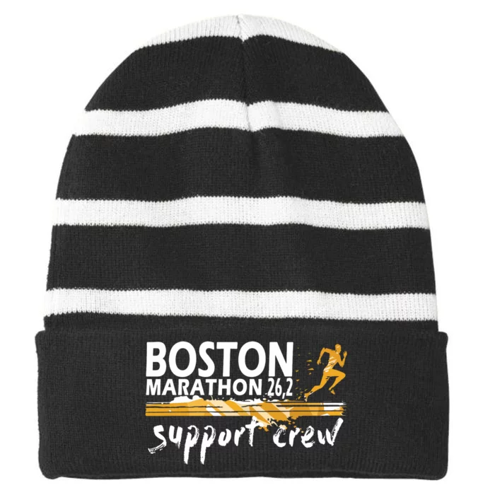 Boston 262 Marathon Support Crew For Womenyouth Striped Beanie with Solid Band