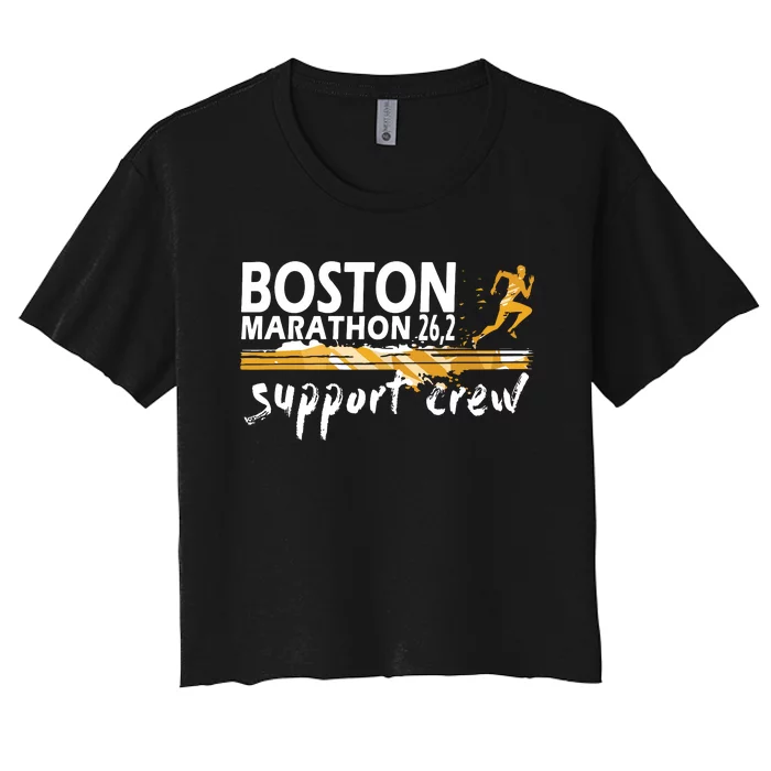 Boston 262 Marathon Support Crew For Womenyouth Women's Crop Top Tee