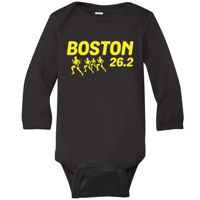 Boston 262 Miles Running Marathon Friend Support Gift Baby Long Sleeve Bodysuit