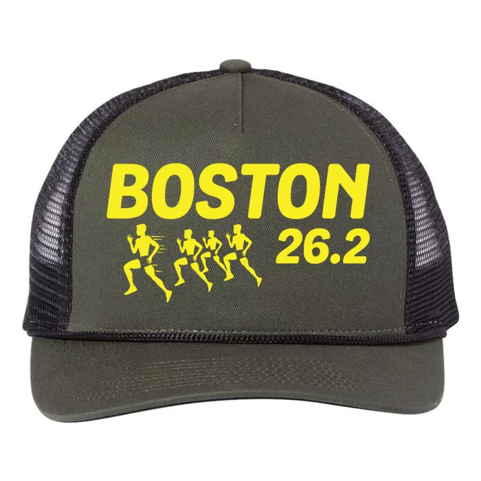 Boston 262 Miles Running Marathon Friend Support Gift Retro Rope Trucker Hat Cap