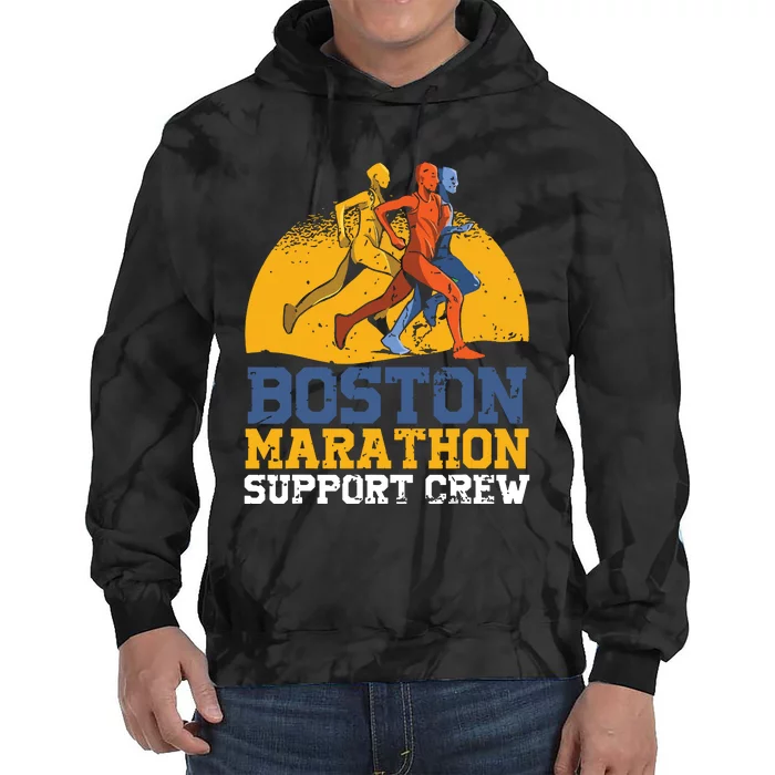 Boston 2024 Marathon Runner 262 Miles Support Crew Tie Dye Hoodie