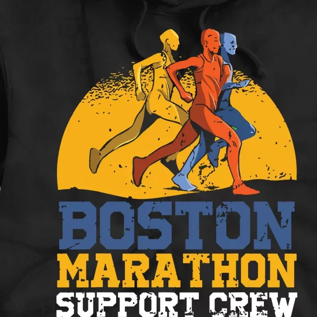 Boston 2024 Marathon Runner 262 Miles Support Crew Tie Dye Hoodie