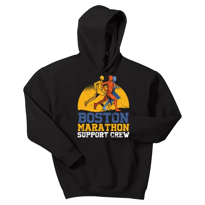 Boston 2024 Marathon Runner 262 Miles Support Crew Kids Hoodie