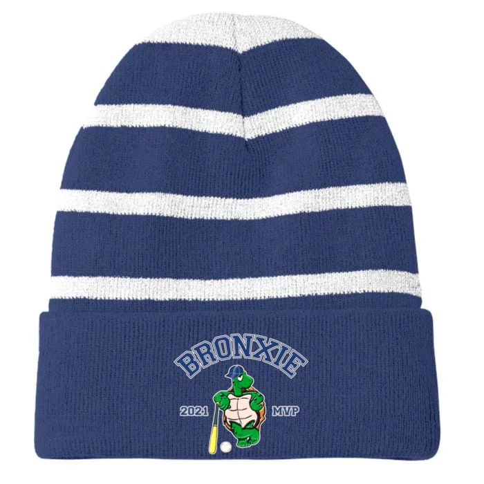 Bronxie 2021 MVP Baseball Turtle Logo Striped Beanie with Solid Band