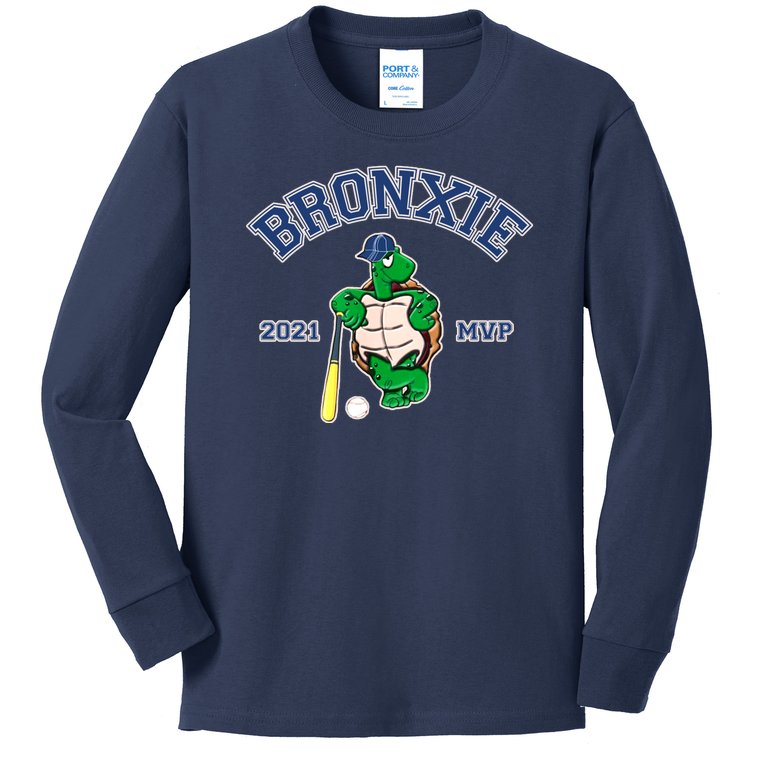 Bronxie 2021 MVP Baseball Turtle Logo Kids Long Sleeve Shirt