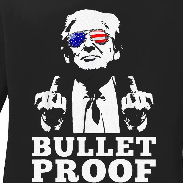 Bulletproof 2024 Presidential Candidate 45 Ladies Long Sleeve Shirt