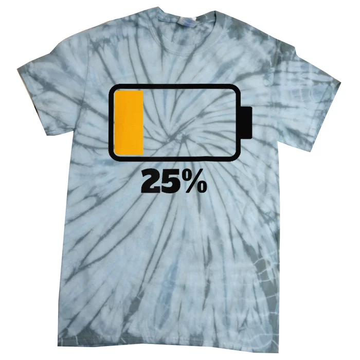 Battery 25 Remaining Battery Dead Battery Low Raglan Baseball Tie-Dye T-Shirt