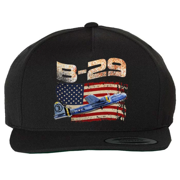 B 29 Superfortress Bomber Airplane Pilot Gifts World War II Wool Snapback Cap