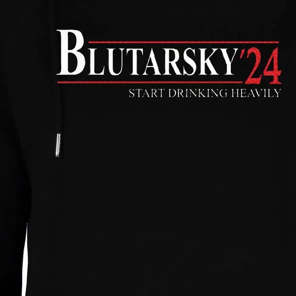 Blutarsky 2024 Start Drinking Heavily Funny Womens Funnel Neck Pullover Hood