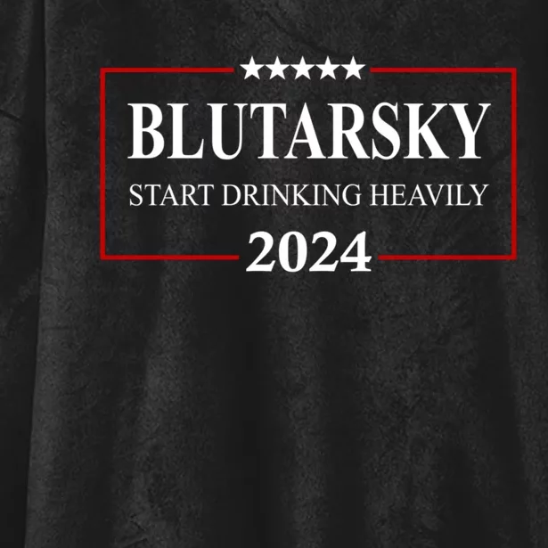 Blutarsky 2024 Start Drinking Heavily Funny Political Hooded Wearable Blanket