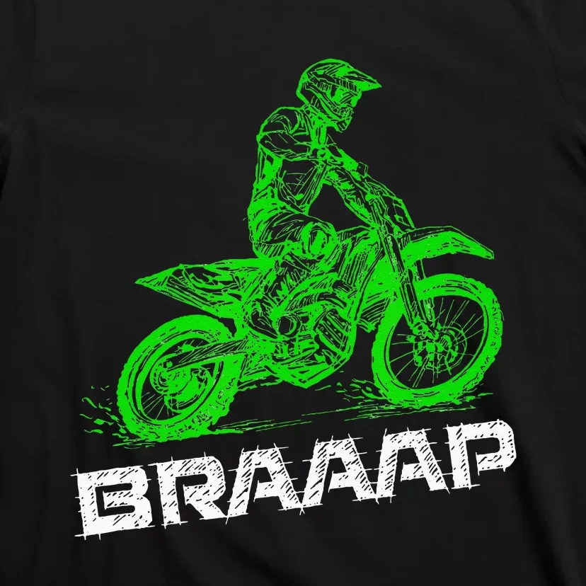 BrapBraap 2Stroke Send It Motocross Dirt Bike Green ET3 T-Shirt