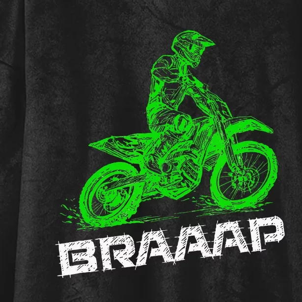 BrapBraap 2Stroke Send It Motocross Dirt Bike Green ET3 Hooded Wearable Blanket