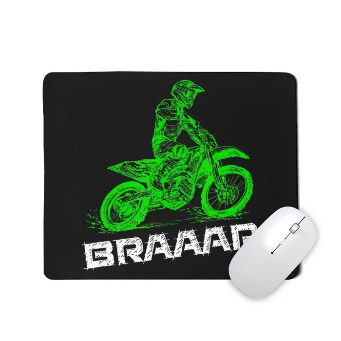 BrapBraap 2Stroke Send It Motocross Dirt Bike Green ET3 Mousepad