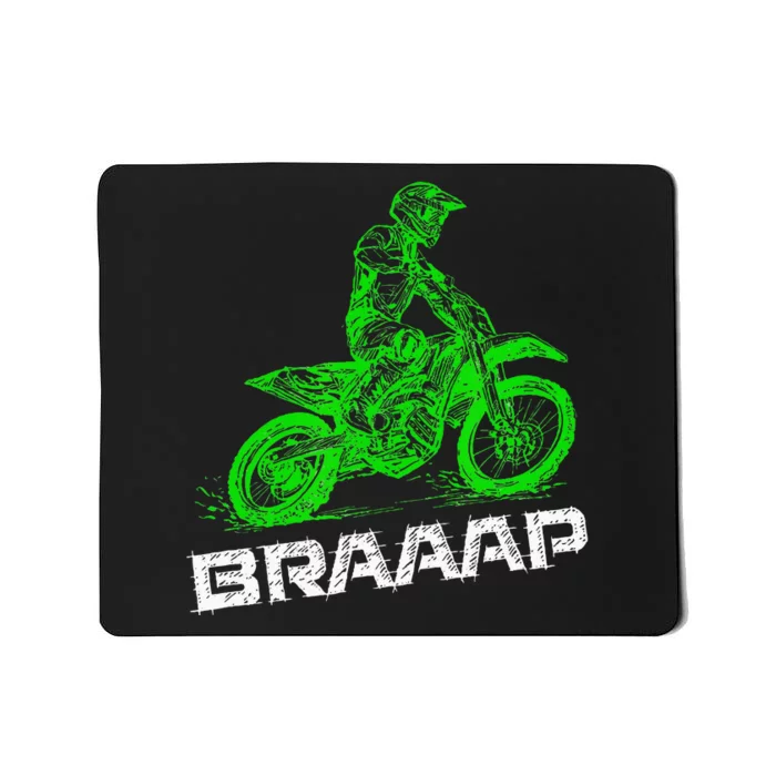 BrapBraap 2Stroke Send It Motocross Dirt Bike Green ET3 Mousepad