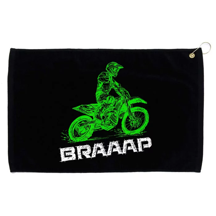 BrapBraap 2Stroke Send It Motocross Dirt Bike Green ET3 Grommeted Golf Towel