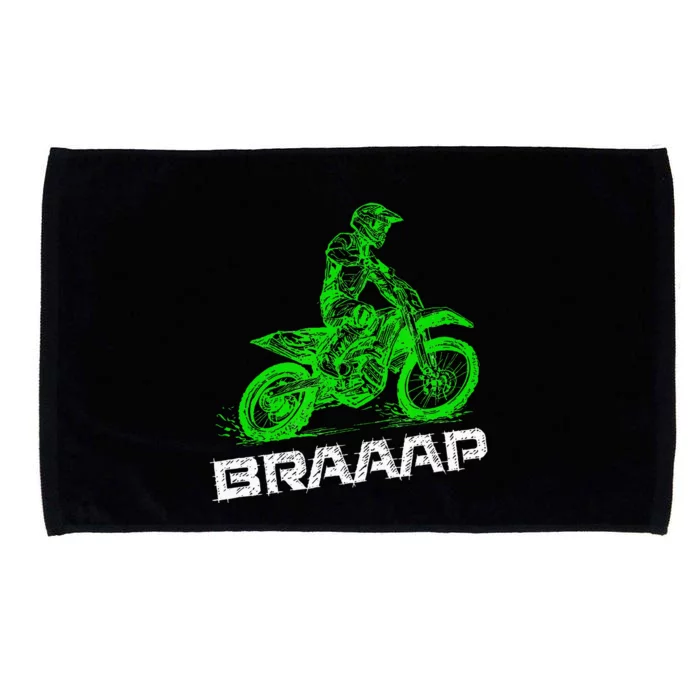 BrapBraap 2Stroke Send It Motocross Dirt Bike Green ET3 Microfiber Hand Towel