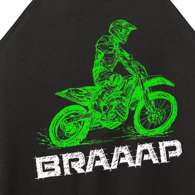 BrapBraap 2Stroke Send It Motocross Dirt Bike Green ET3 Women’s Perfect Tri Rocker Tank