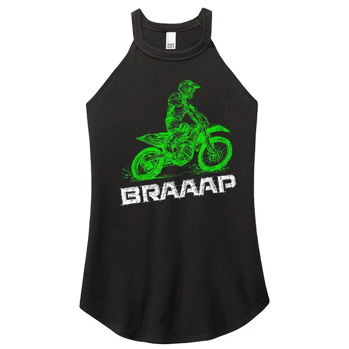 BrapBraap 2Stroke Send It Motocross Dirt Bike Green ET3 Women’s Perfect Tri Rocker Tank