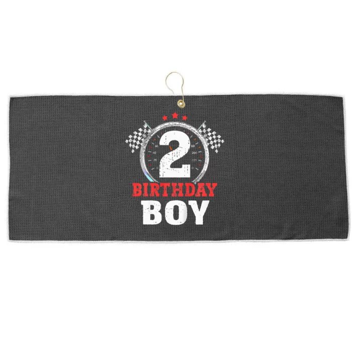 Birthday 2 Two Race Car 2nd Birthday Racing Car Driver Large Microfiber Waffle Golf Towel