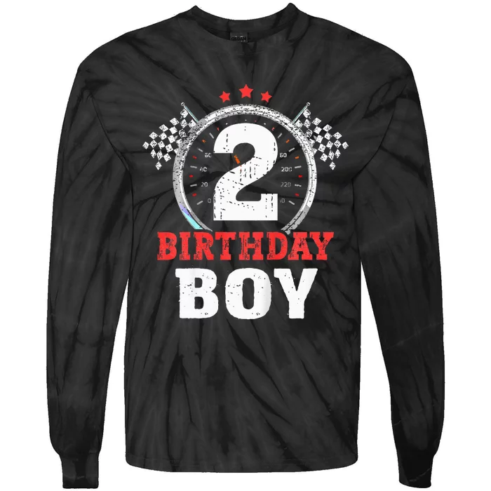 Birthday 2 Two Race Car 2nd Birthday Racing Car Driver Tie-Dye Long Sleeve Shirt