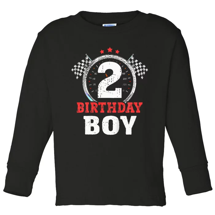 Birthday 2 Two Race Car 2nd Birthday Racing Car Driver Toddler Long Sleeve Shirt