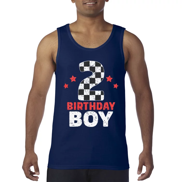 Birthday 2 Two Racing Flag 2nd Birthday Race Car (1) Tank Top