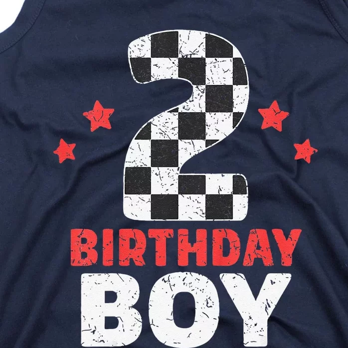 Birthday 2 Two Racing Flag 2nd Birthday Race Car (1) Tank Top