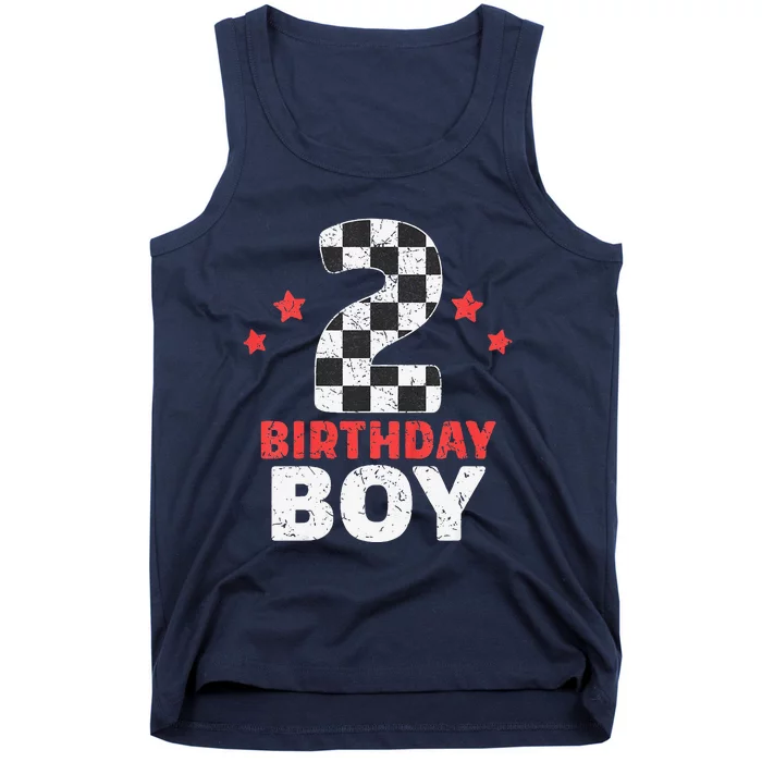 Birthday 2 Two Racing Flag 2nd Birthday Race Car (1) Tank Top