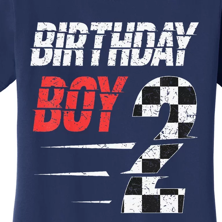 Birthday 2 Two Racing Flag 2nd Birthday Race Car Women's T-Shirt