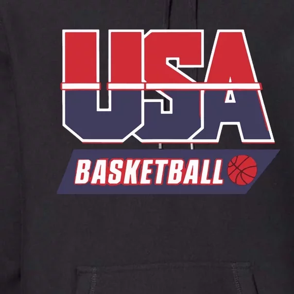 Basketball 2024 Usa Patriotic Sports Lover American B Ball Premium Hoodie