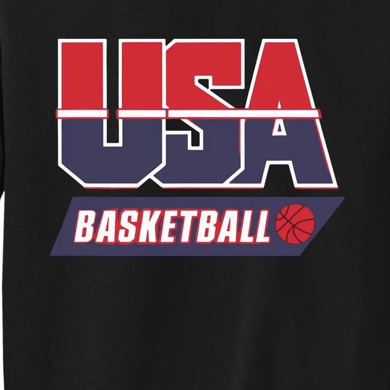 Basketball 2024 Usa Patriotic Sports Lover American B Ball Tall Sweatshirt