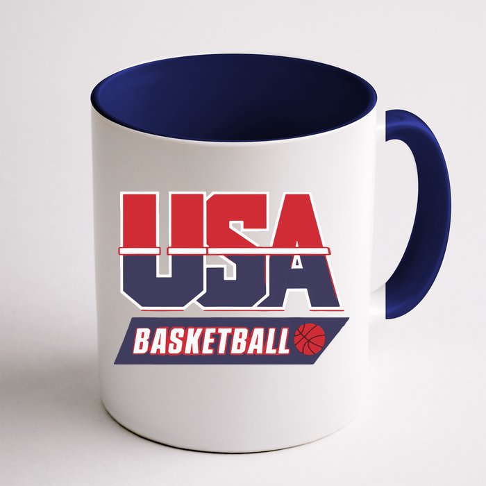 Basketball 2024 Usa Patriotic Sports Lover American B Ball Front & Back Coffee Mug