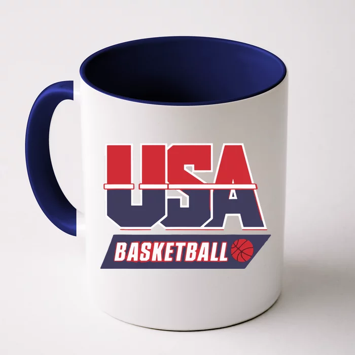 Basketball 2024 Usa Patriotic Sports Lover American B Ball Front & Back Coffee Mug