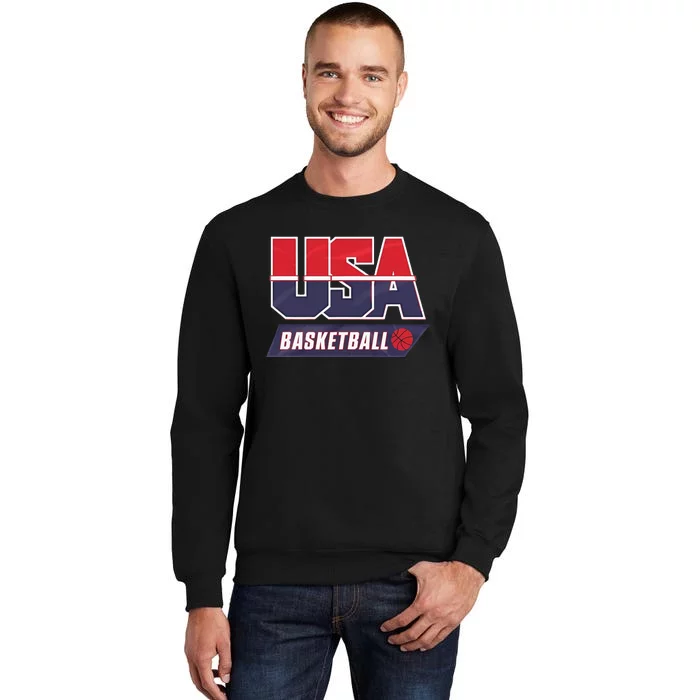 Basketball 2024 Usa Patriotic Sports Lover American B Ball Sweatshirt