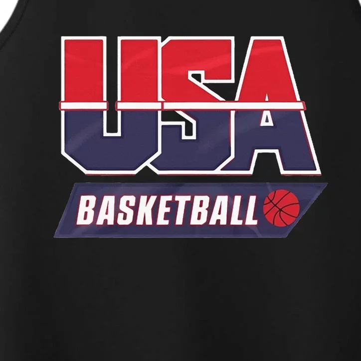 Basketball 2024 Usa Patriotic Sports Lover American B Ball Performance Tank