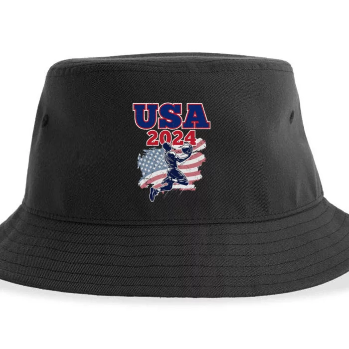 Basketball 2024 Vintage Usa Gift Sustainable Bucket Hat