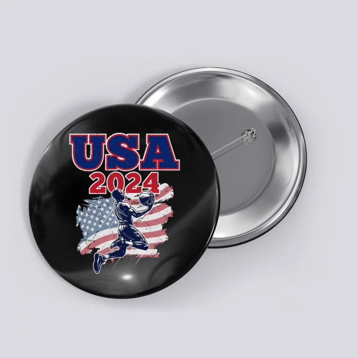 Basketball 2024 Vintage Usa Gift Button