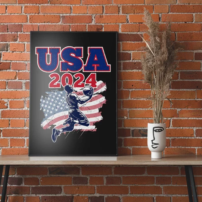 Basketball 2024 Vintage Usa Gift Poster