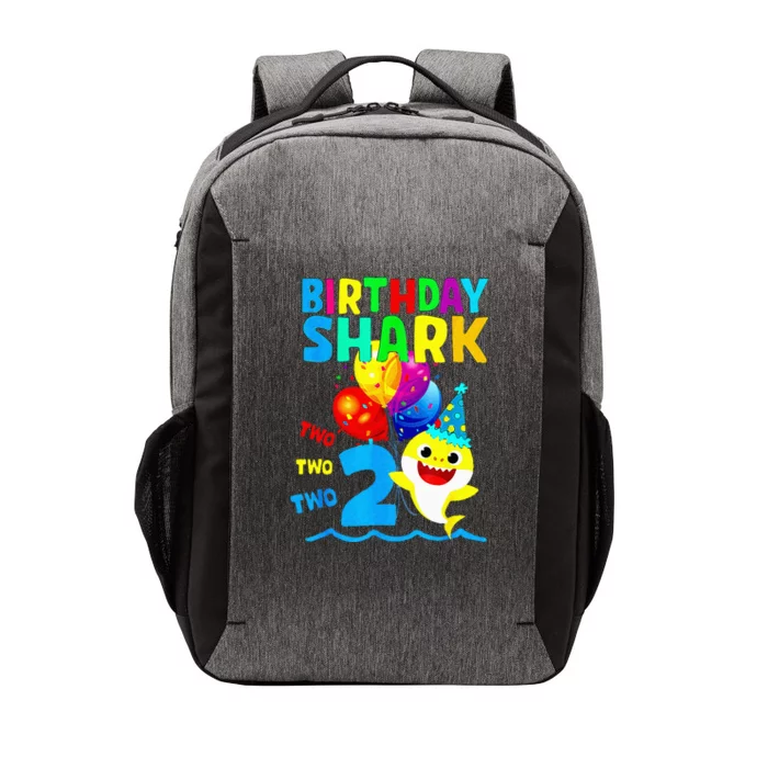 Birthday 2 Years Old Cute Shark 2nd Gift Family Vector Backpack