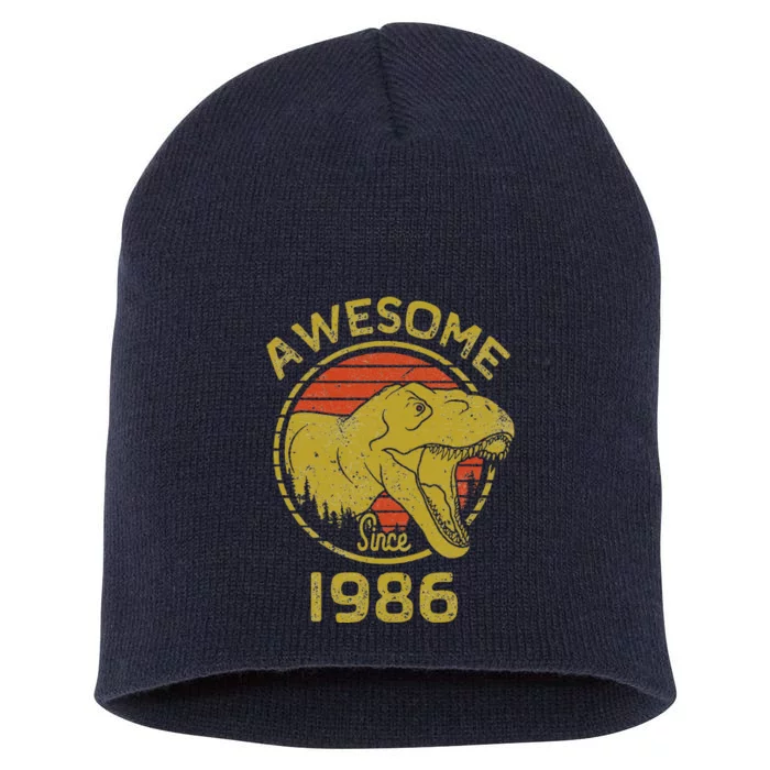 Birthday 365 Awesome Since 1986 Vintage Birthday Gift Short Acrylic Beanie