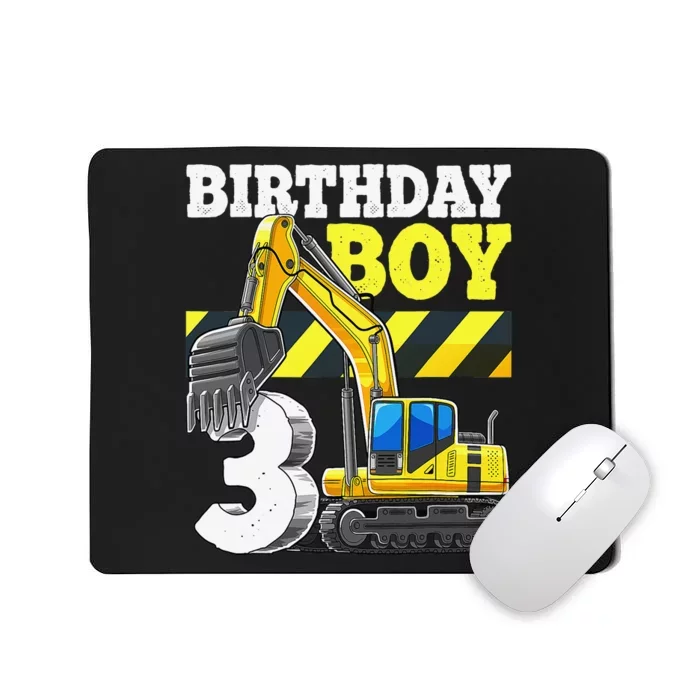 Birthday 3rd Birthday Excavator Construction Vehicle Mousepad