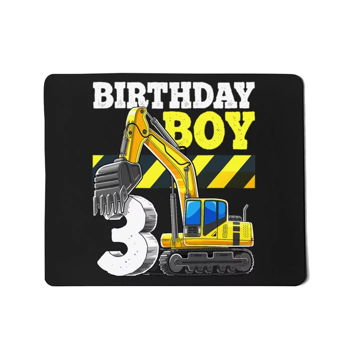 Birthday 3rd Birthday Excavator Construction Vehicle Mousepad