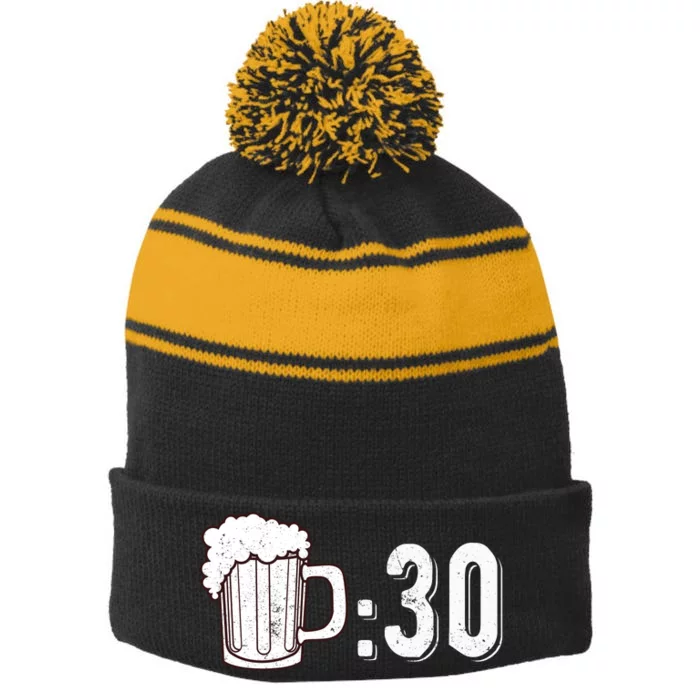 Beer 30 Funny Gift For Beer Ers Gift Stripe Pom Pom Beanie